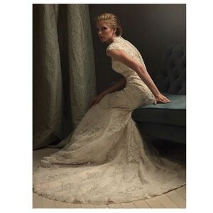 Allure Bridal C150 Mermaid Wedding Dress with Lace,Swarovski Crystals and Train